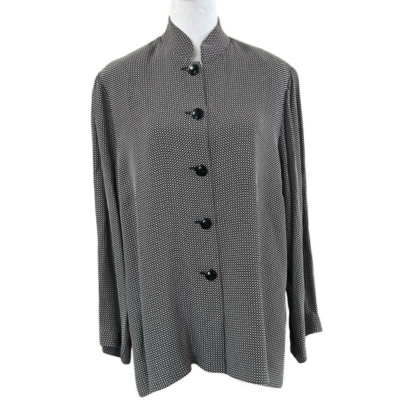 Emmelle Woman’s Button Down Black And White Jacket Sz L - Picture 1 of 5